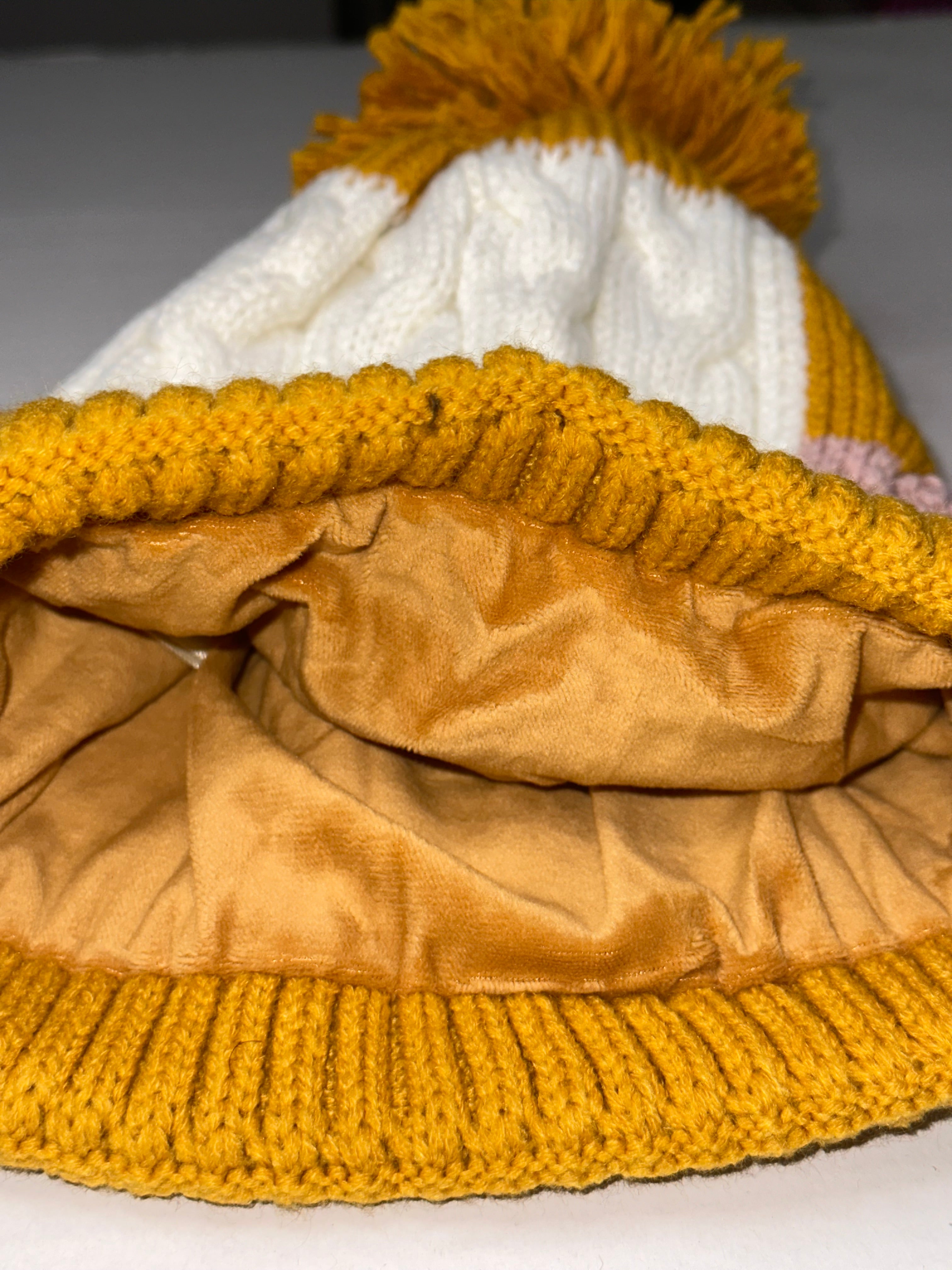 Mustard Fleece Lining hat